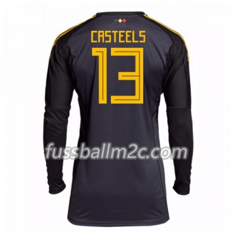 Fußballtrikots Belgien Casteels 13 Torwart Heim Trikotsatz WM 2018 Langarm